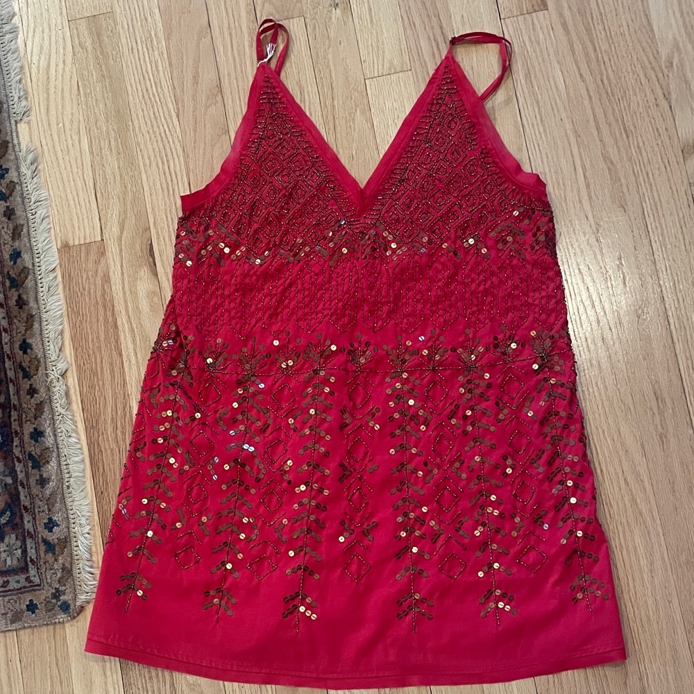 Free People Red Sequin Mini Dress